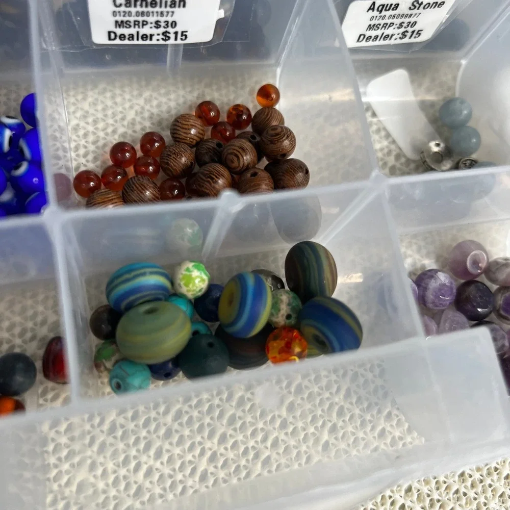 Gemstone Bead Lot Natural Stone Fluorite Quartz Obsidian Amethyst Jewelry Making